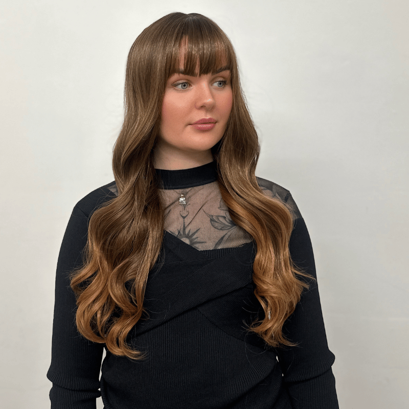 Long Chestnut Brown Full Wig with Fringe-EWD36 - estellewigsandmore.co.uk
