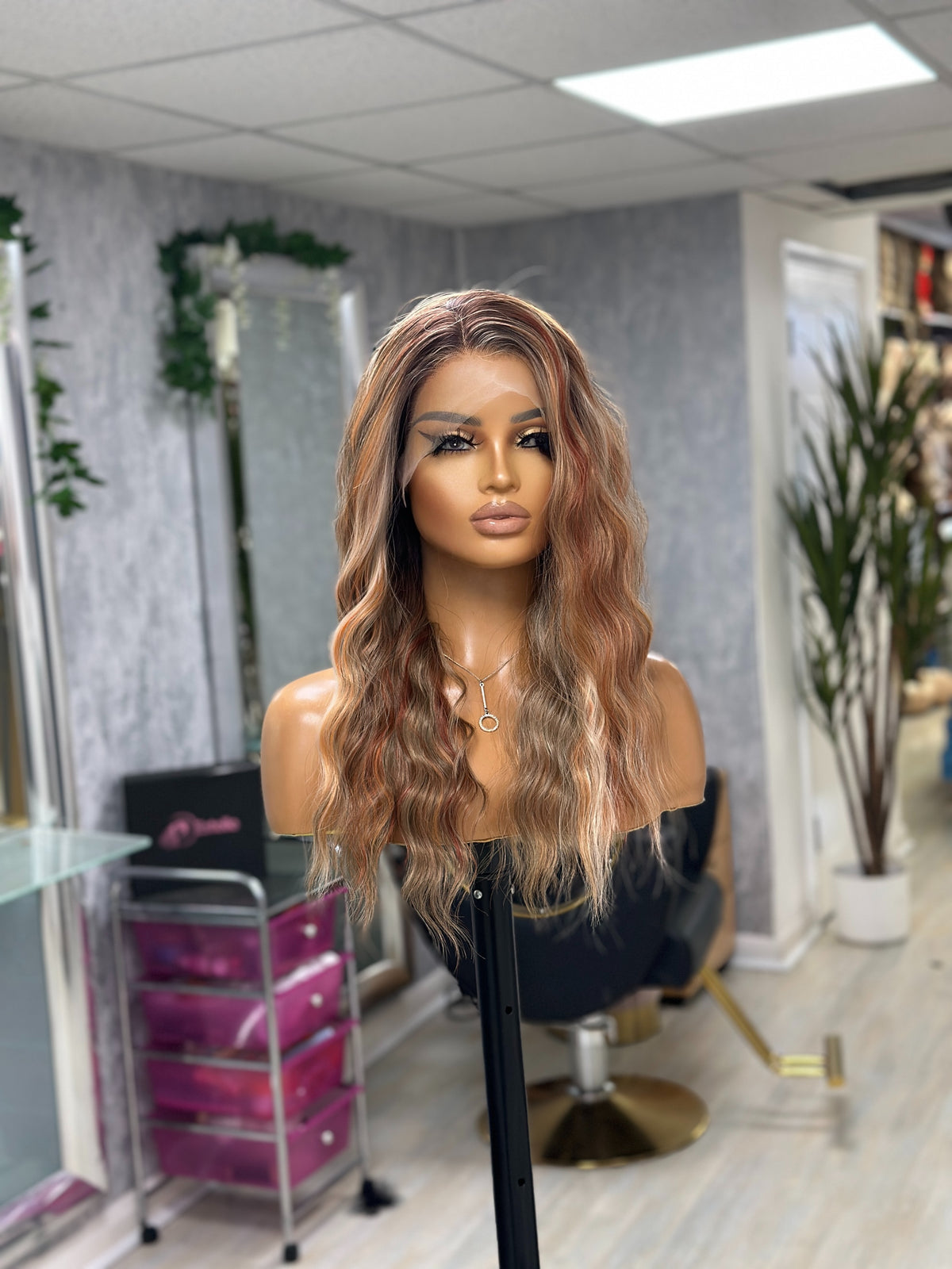 Ivy | Warm Mocha Caramel Loose Wave Lace Front Wig – Scandi Hairline-Ivy - estellewigsandmore.co.uk