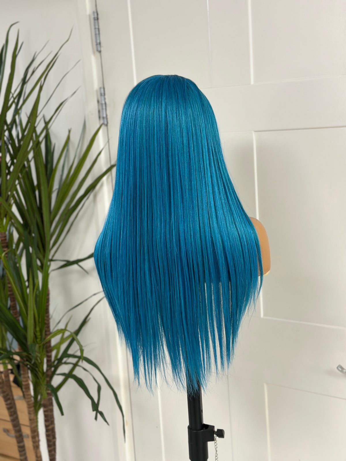 Long Straight Aqua Blue Synthetic Lace Front Wig -Ewd 54 - estellewigsandmore.co.uk