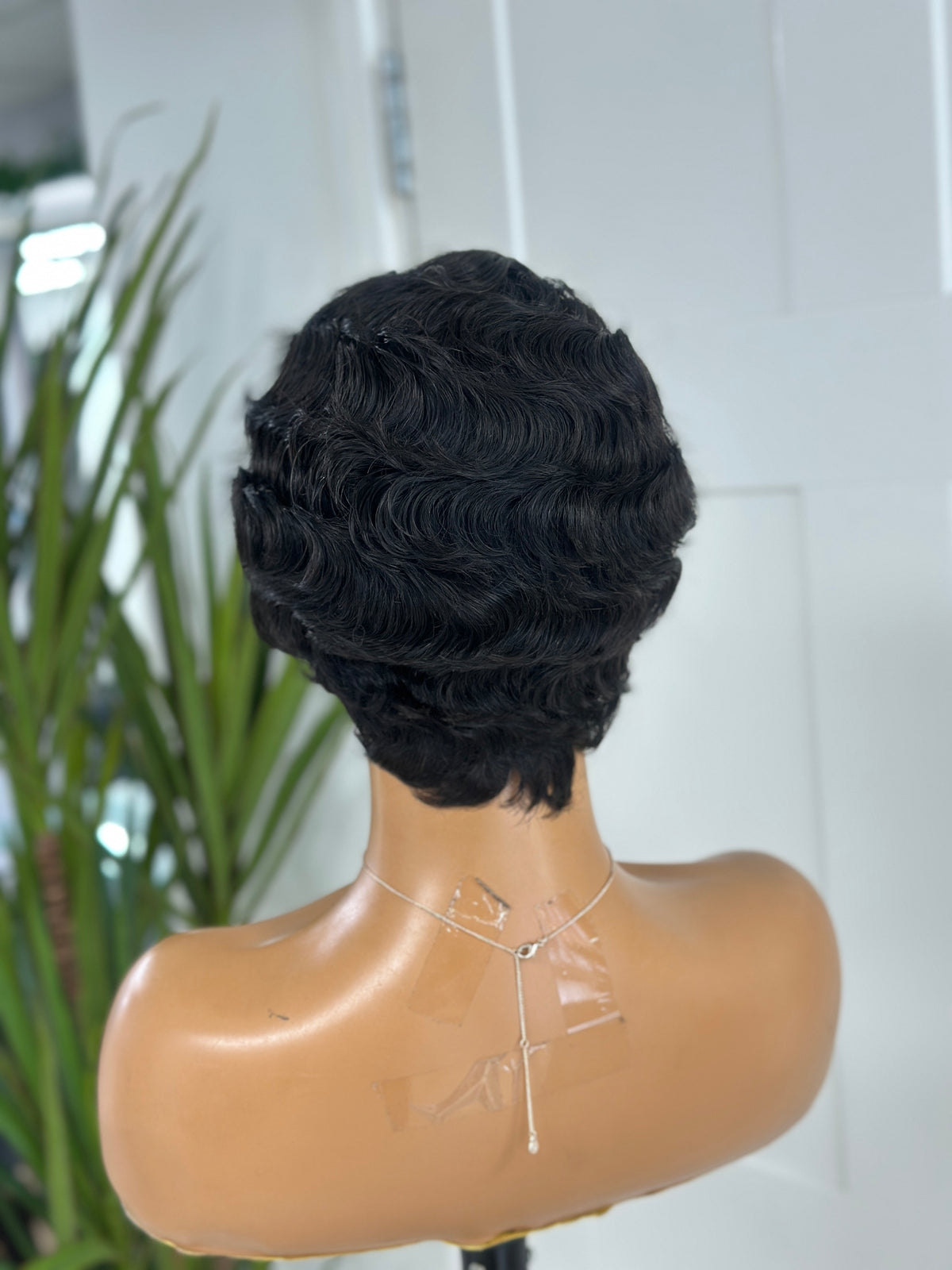Finger Wave Pixie Wig | Premium Human Hair Mix | 4” Lace Part -Milan
