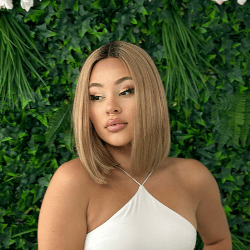 Rooted Golden Blonde Bob | 12” Straight Synthetic Wig-EWD/14 - estellewigsandmore.co.uk