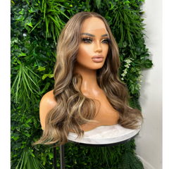 VERITY-Light Brown Mix Wavy Synthetic Lace Front Wig