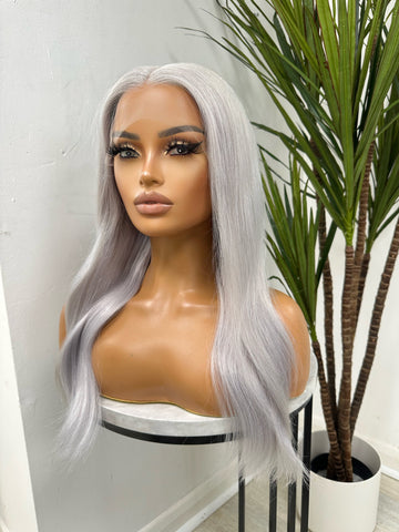 OPAL-16'' Platinum White Blonde Human Hair Lace Front Wig
