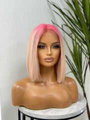 INES -Human Hair Blend Bob Lace Front Wig