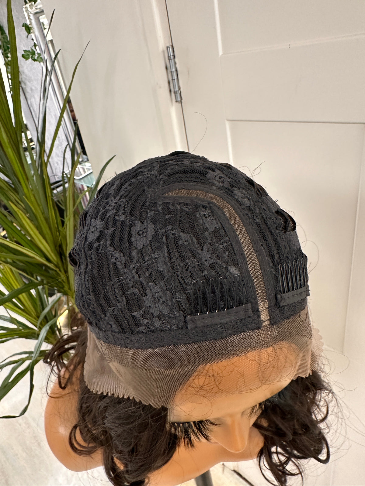 Dark Brown / Auburn Mix  Wavy  Lace Front Wig- EWD 68