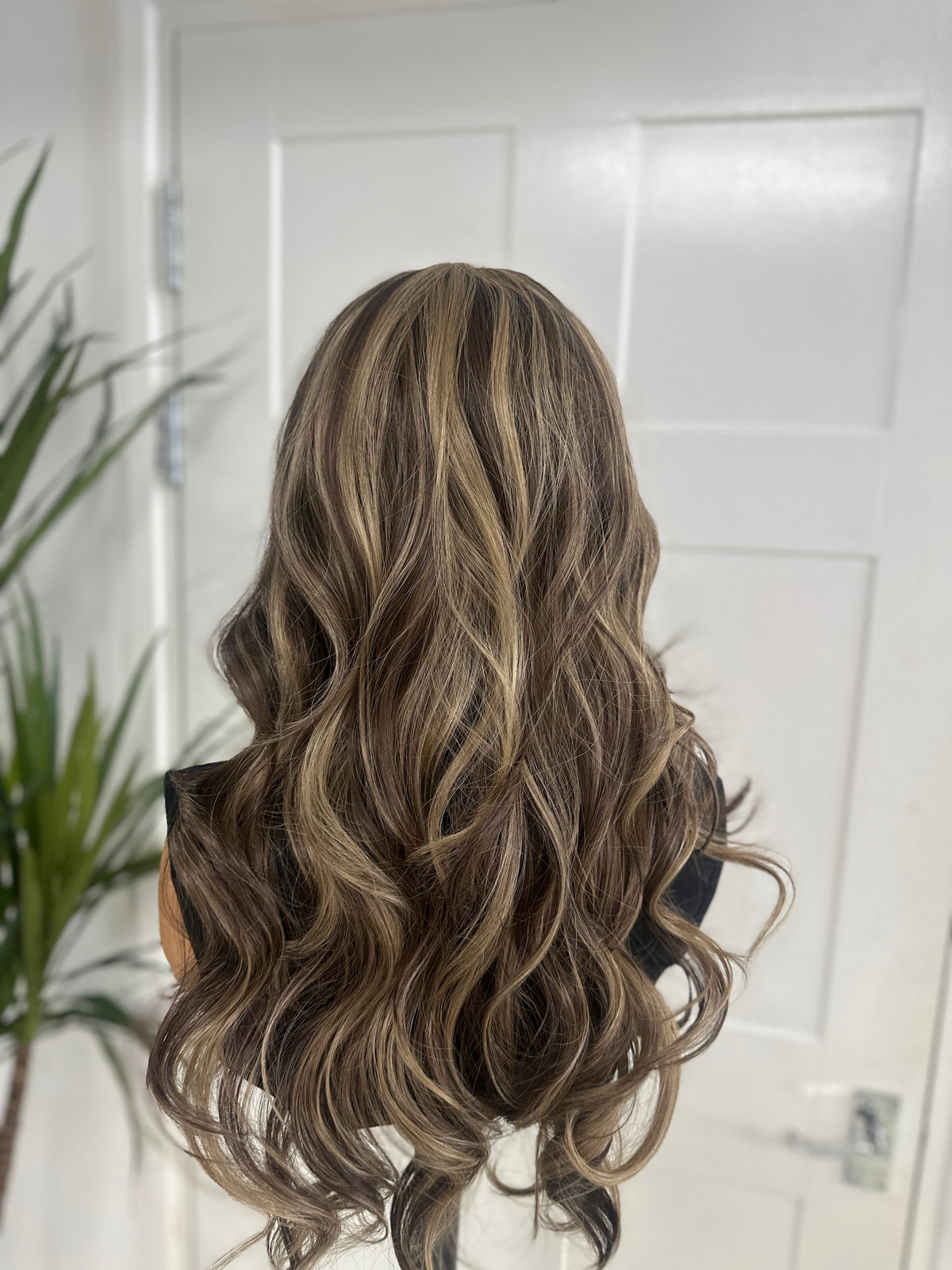 Mocha Brown / Highlights Wavy Headband Wig - Esme/54 - estellewigsandmore.co.uk head band wig