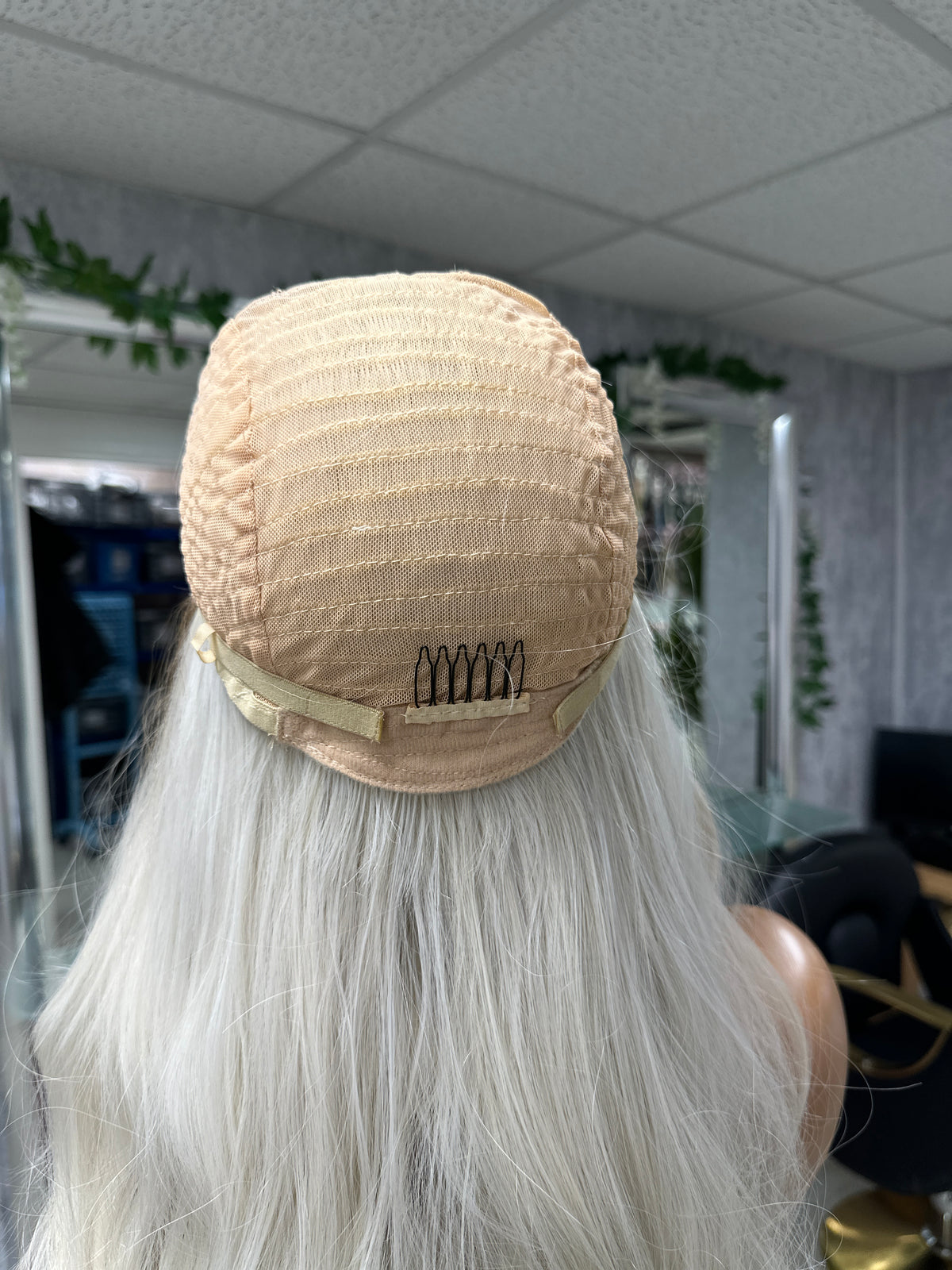 Long Wavy Rooted / Platinum Blonde Lace Top Synthetic Wig - EWD 72 - estellewigsandmore.co.uk