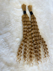 HUMAN HAIR -Deep Wave Bulk Braiding Hair | Boho Braids | Goddess Locs