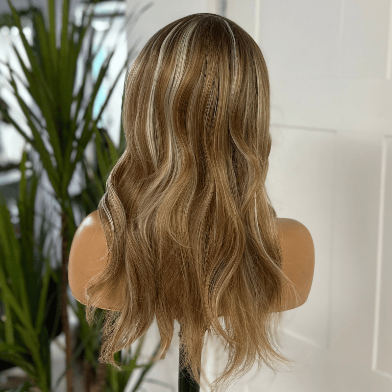Caramel Blonde Lace Front Wig | Scandi Hairline | Face-Framing Highlights | 14–16 Inches-Tara/306