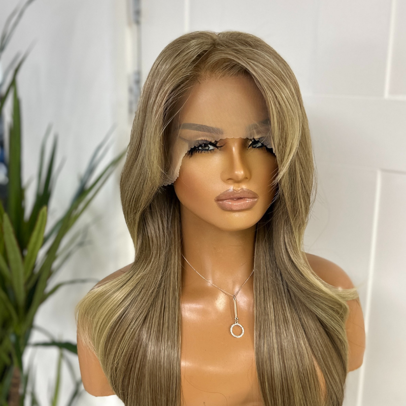Caramel Brown &amp; Beige Blonde Lace Front Wig-Yazmine/25