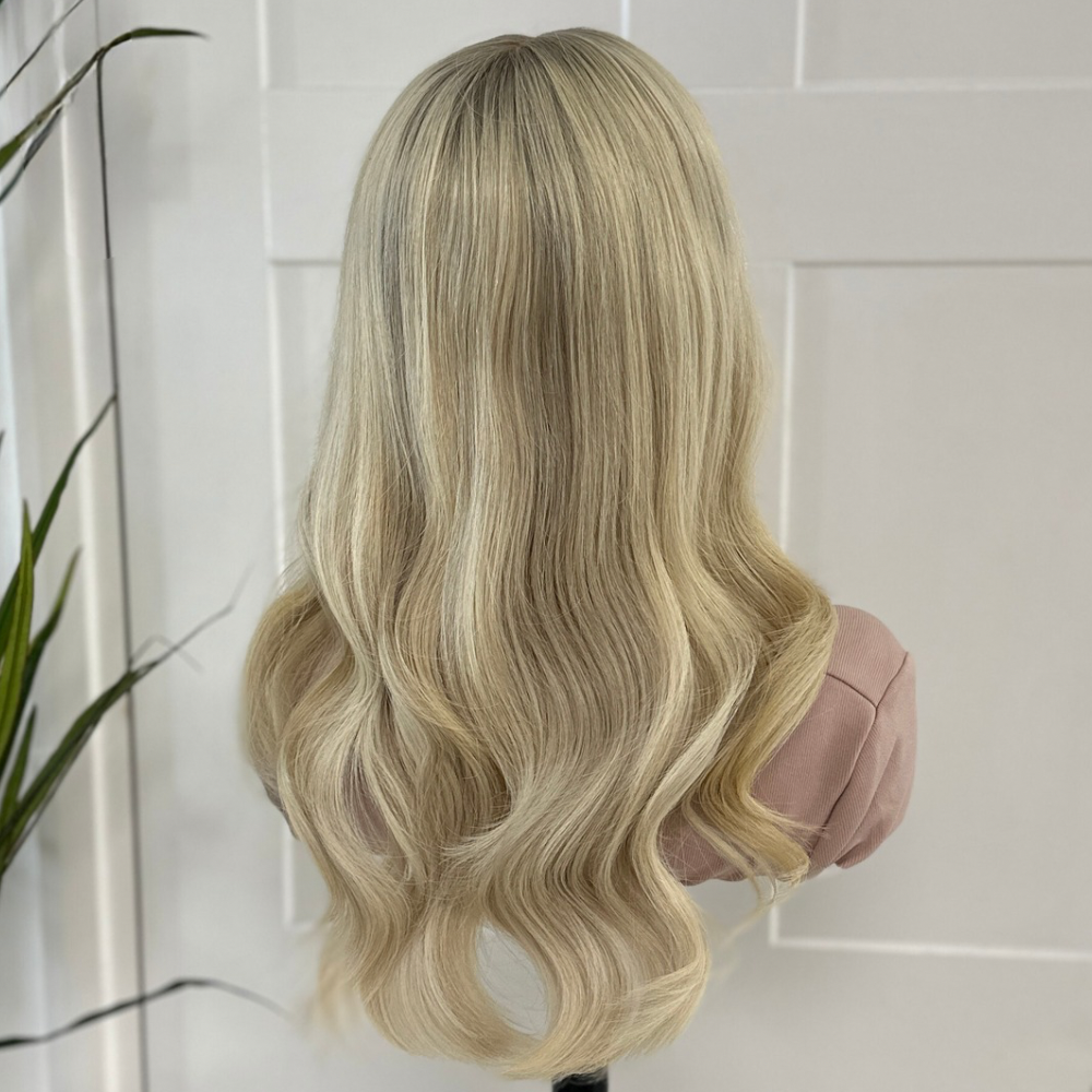 Blonde good soft golden ash lace front wig