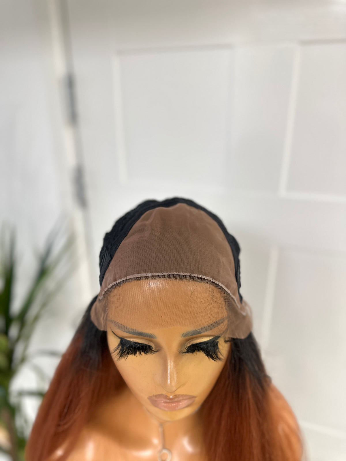 Long Rooted Black/ Copper Red Textured Synthetic Lace Front Wig- EWD 70 - estellewigsandmore.co.uk