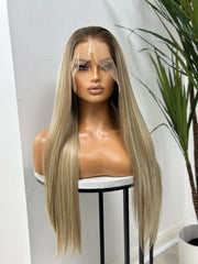 EVITA-13 by 6 Rooted Mixed  Blonde Straight  Lace Frontal Wig