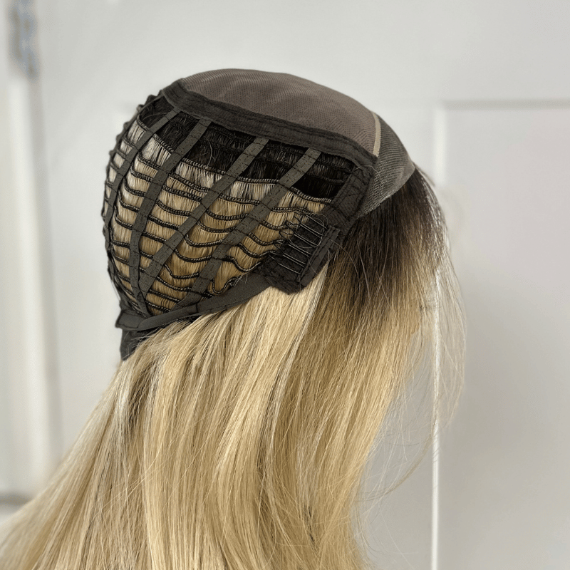 Layered Rooted Light Blonde Monofilament Synthetic  Lace Front Wig-EVIE - estellewigsandmore.co.uk