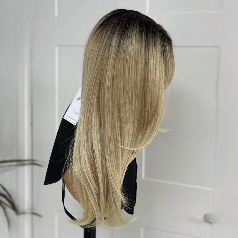 Layered Rooted Light Blonde Monofilament Synthetic  Lace Front Wig-EVIE - estellewigsandmore.co.uk