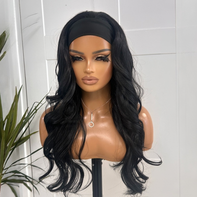 Black Wavy Headband Wig - Esme/1 - estellewigsandmore.co.uk