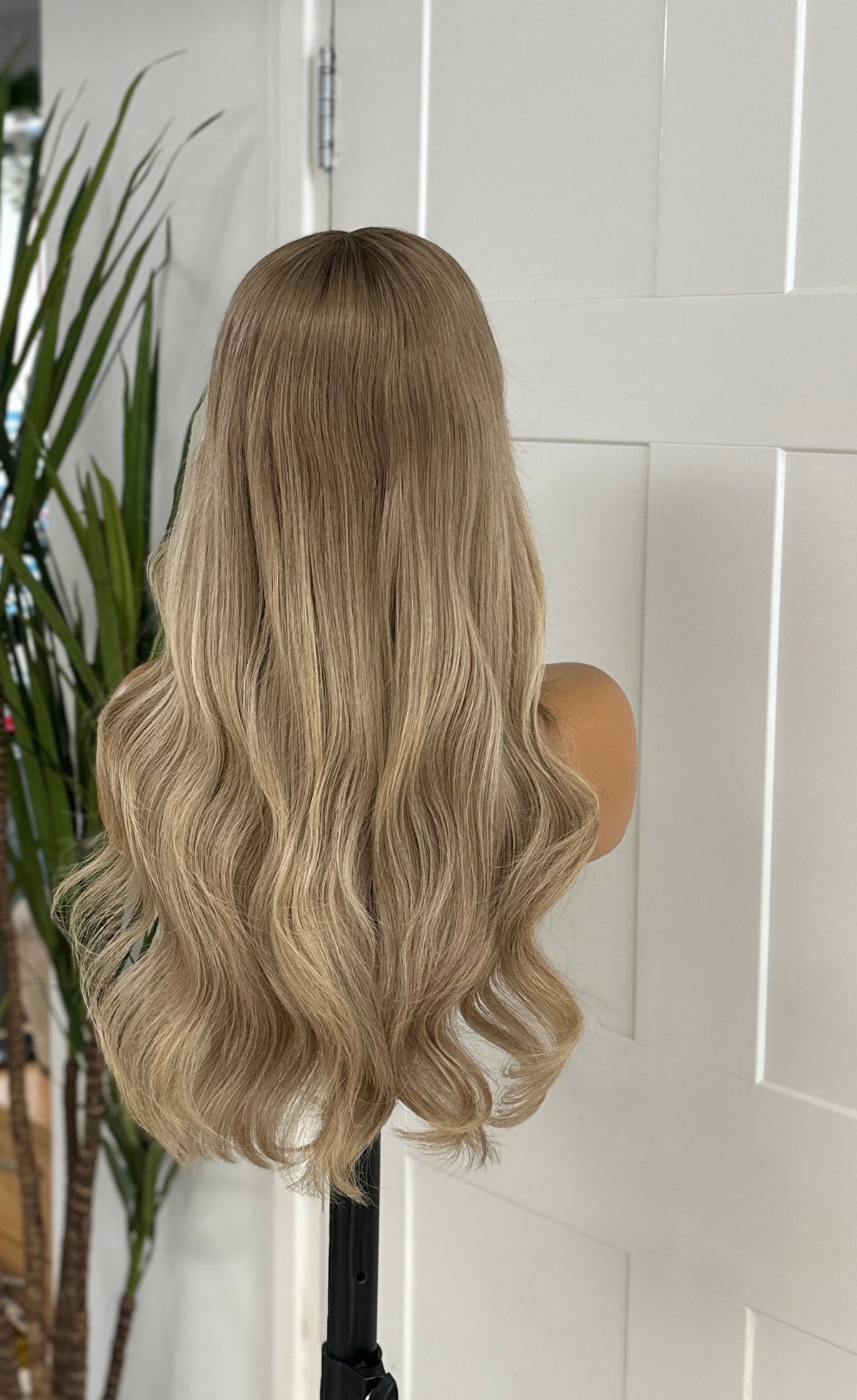 Rooted Dark Blonde to Light Blonde Ombré Human Hair Lace Frontal Wig -MIAH