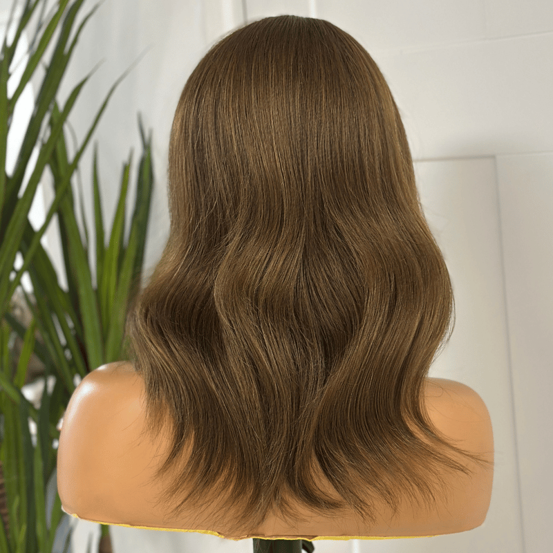 Glueless 12-Inch Ash Brown HD Lace Front Wig | 100% Human Hair | Beginner-Friendly-Jennelle