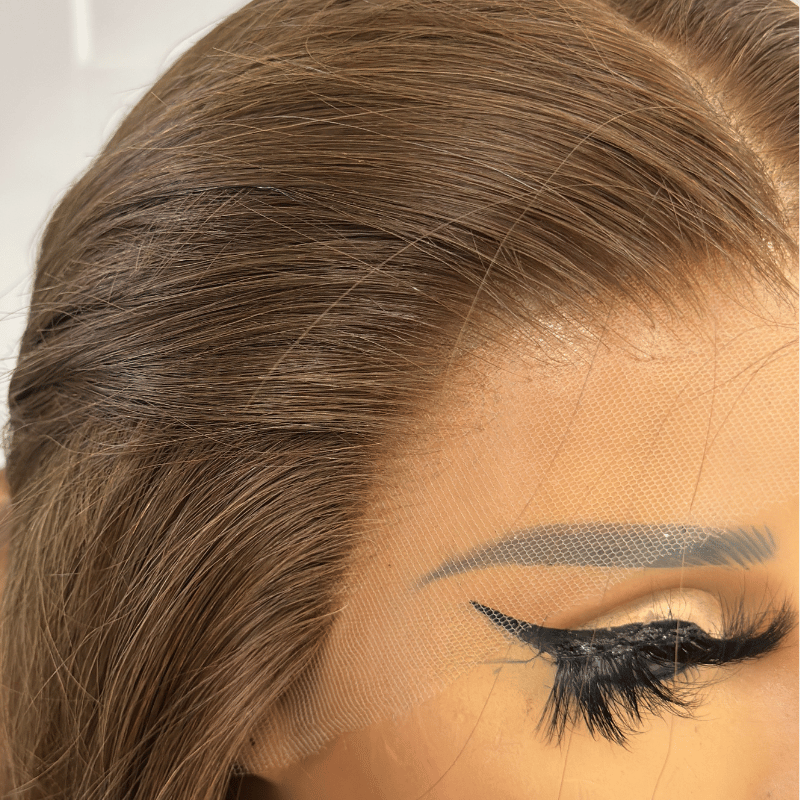 Glueless 12-Inch Ash Brown HD Lace Front Wig | 100% Human Hair | Beginner-Friendly-Jennelle