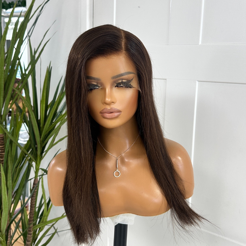 16 inches Chocolate Brown Human Hair HD Lace Frontal Wig-SAM - estellewigsandmore.co.uk human hair wig