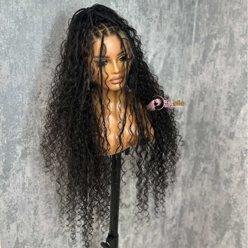 26 inches Goddess/Boho  Braids Human Hair Full Lace Wig-AZORA