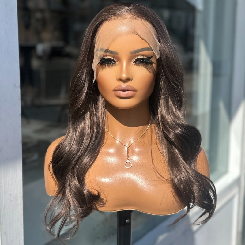 Dark Brown Wavy Synthetic Lace Front Wig-DI/05