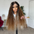 22 inches Golden Brown Boho  Braids Human Hair Wig-AZ/05