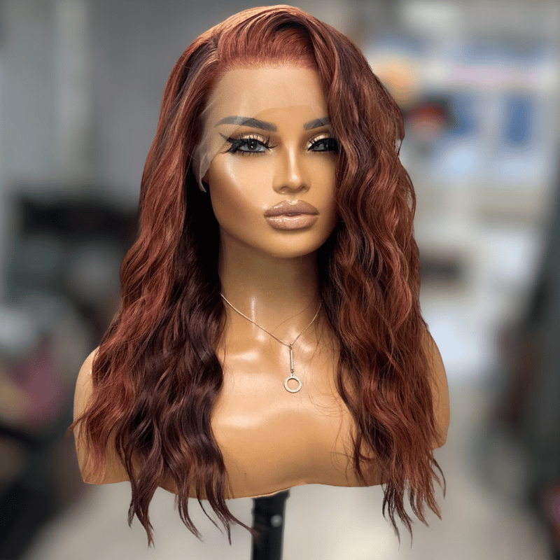 Copper Red &amp; Auburn Synthetic Lace Front Wig-IVY - estellewigsandmore.co.uk