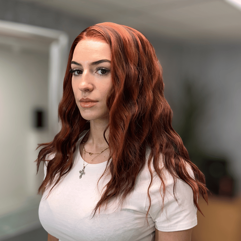 Copper Red &amp; Auburn Synthetic Lace Front Wig-IVY - estellewigsandmore.co.uk