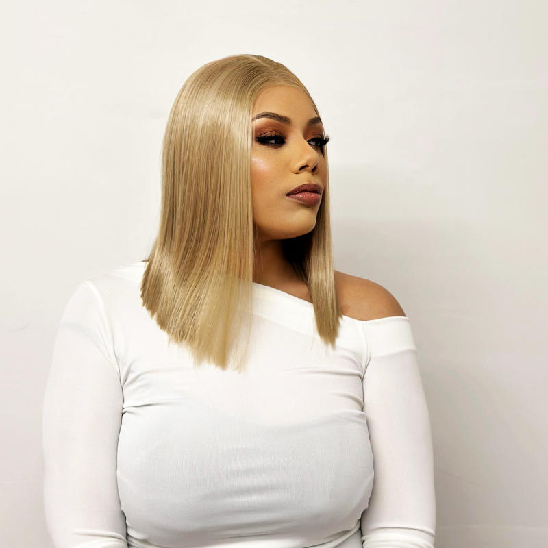 ICE Beige Blonde Bob Synthetic Lace Front Wig estellewigsandmore