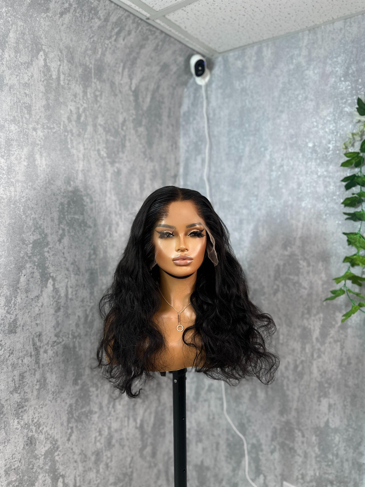 Long Wavy Natural Black 100% Virgin Human Hair Lace Front Wig-Lagos - estellewigsandmore.co.uk WIG