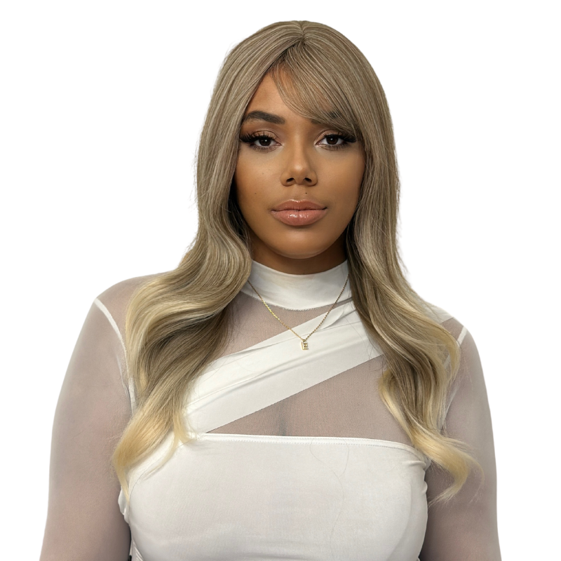 LILI- Light Blonde Mix Layered Synthetic Full Wig