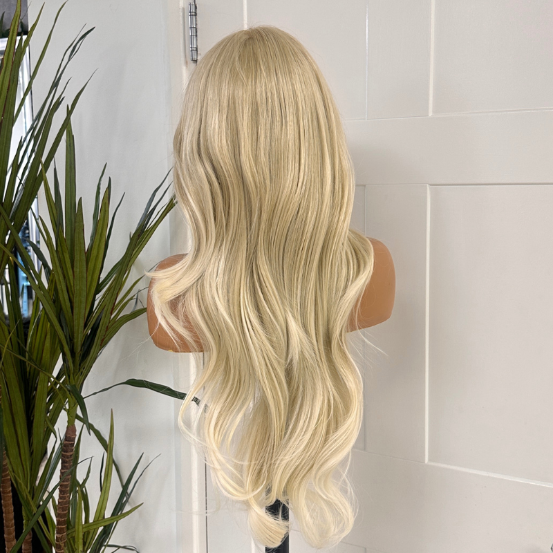 Long Light Golden Blonde Synthetic  Lace Front Wig-Yazmine/28