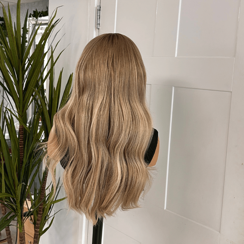 Rooted Dark Blonde to Light Blonde Ombré Human Hair Lace Frontal Wig -MIAH - estellewigsandmore.co.uk