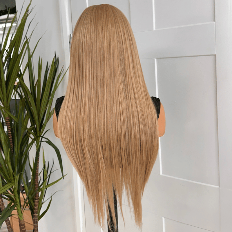 Caramel Blonde 13x6 Lace Front Wig | 28 Inch Synthetic Straight Wig - estellewigsandmore.co.uk