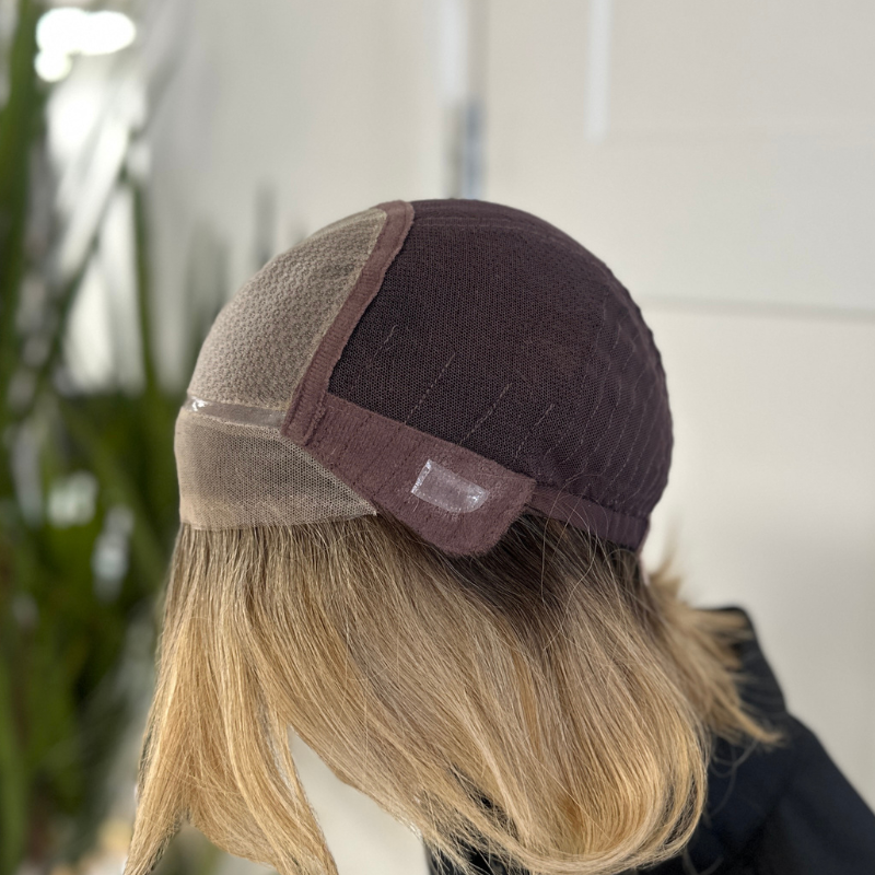 Luxury Honey Rooted Blonde Hand-Tied Human Hair Wig-The Kensington Bob - estellewigsandmore.co.uk