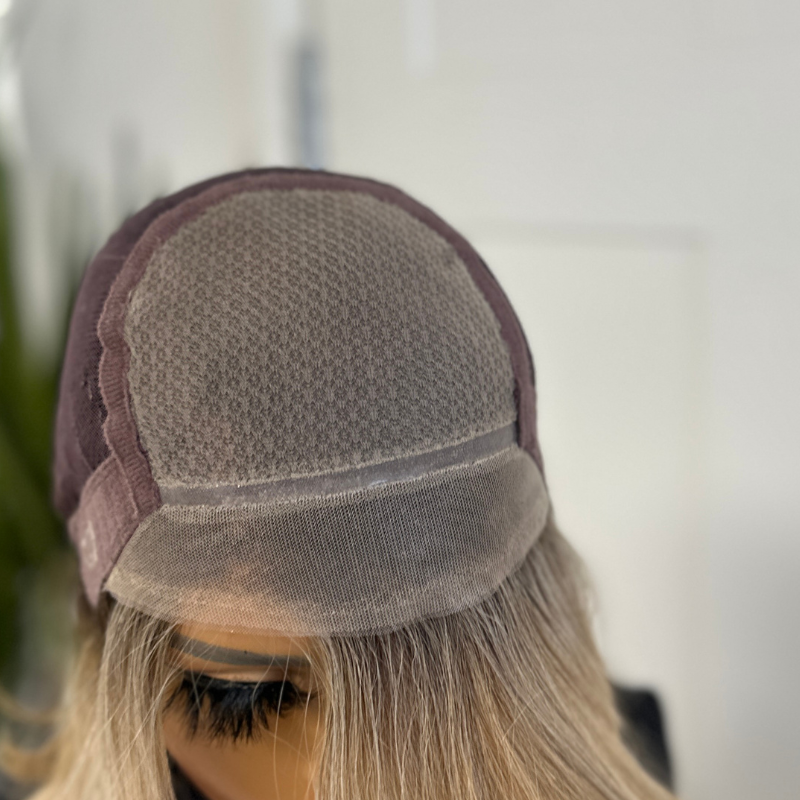 Luxury Honey Rooted Blonde Hand-Tied Human Hair Wig-The Kensington Bob - estellewigsandmore.co.uk