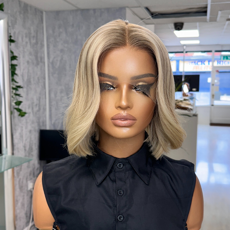 Amber-10 Inch Rooted   Blonde  Human Hair Wig-AMBER - estellewigsandmore.co.uk