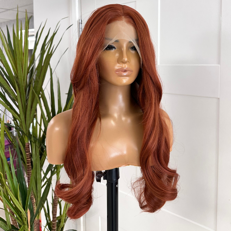 EWD 158-24" Auburn Copper Synthetic 13×6 Lace Front Wig | Final Sale
