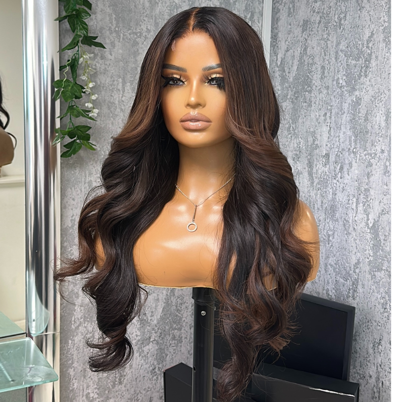 Zuri | 22” Premium  Human Hair – 400g Chocolate Chestnut Melt - estellewigsandmore.co.uk