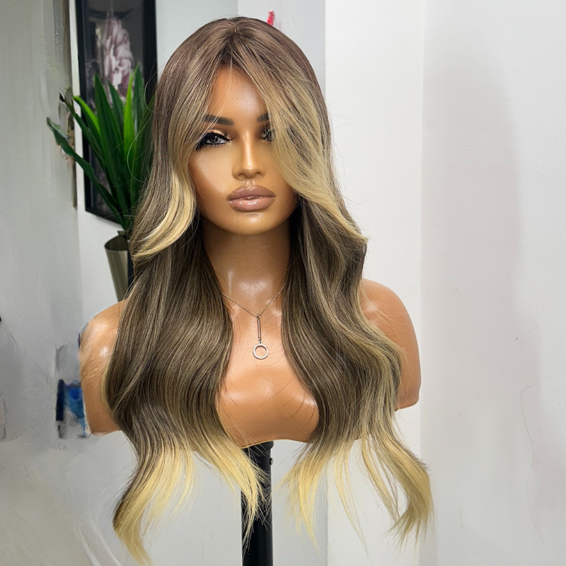Millie-Chestnut Brown Blonde Balayage Lace Front Wig - estellewigsandmore.co.uk