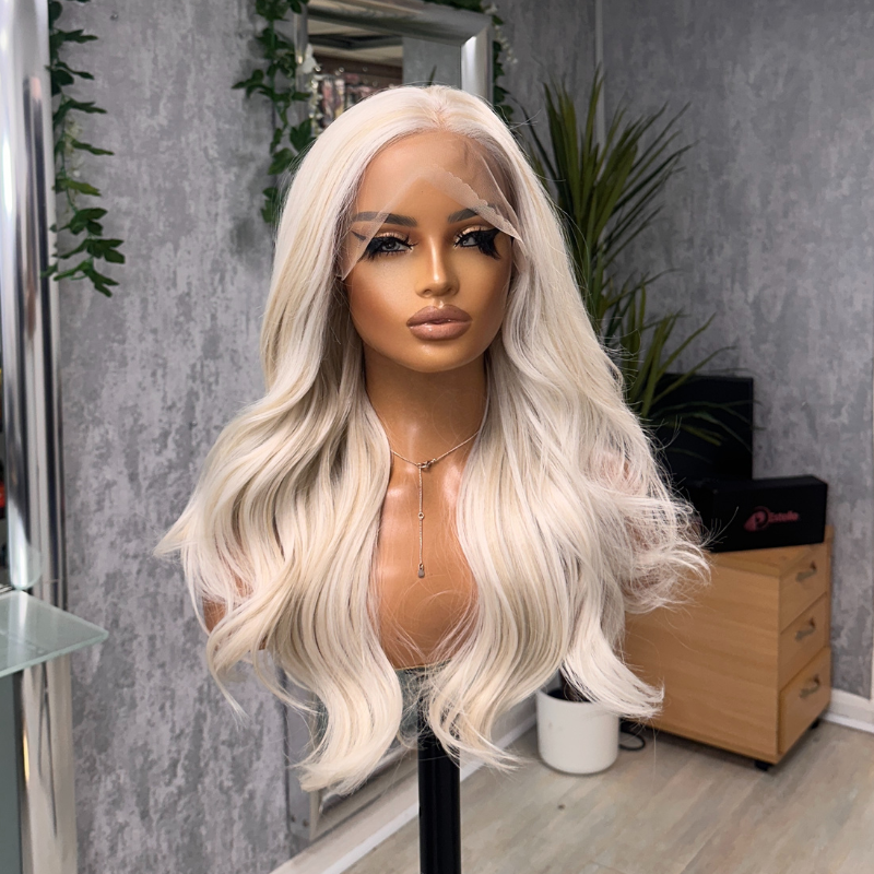 Celeste- Platinum Blonde synthetic  13×6 Lace Front Wig - estellewigsandmore.co.uk