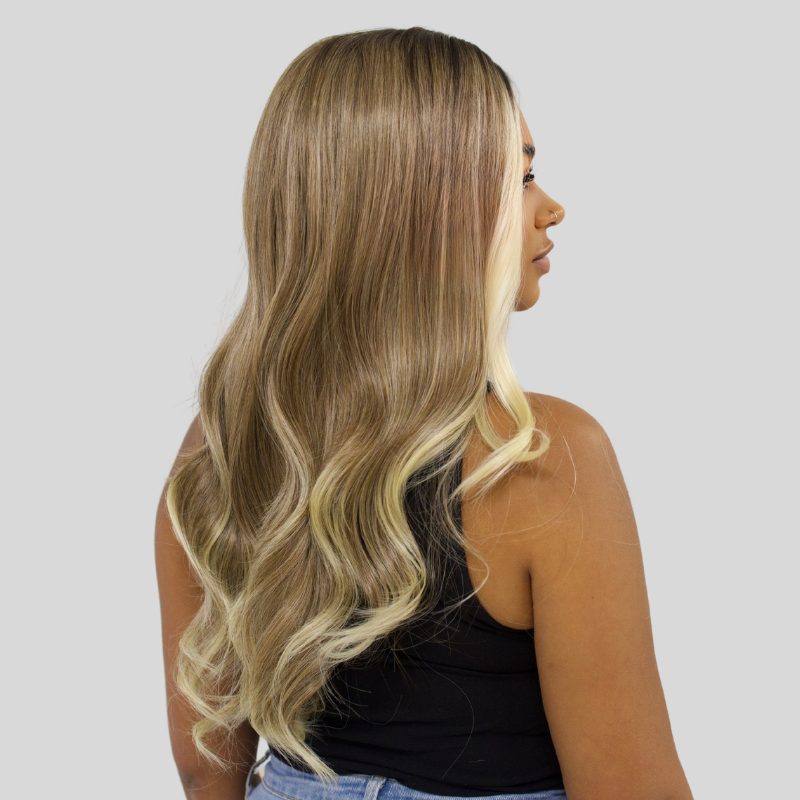 VERA-Rooted Mixed Dark Blonde  Wavy Synthetic Lace Front Wig - estellewigsandmore.co.uk