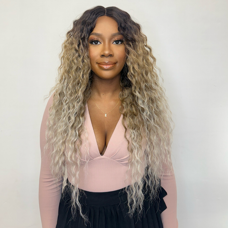 Long Curly Synthetic Lace Part Wig-ATILLA