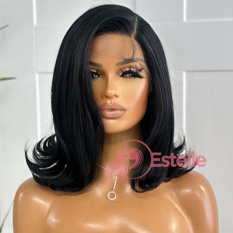 Natural Black  Bob Synthetic Lace Front Wig -JEN