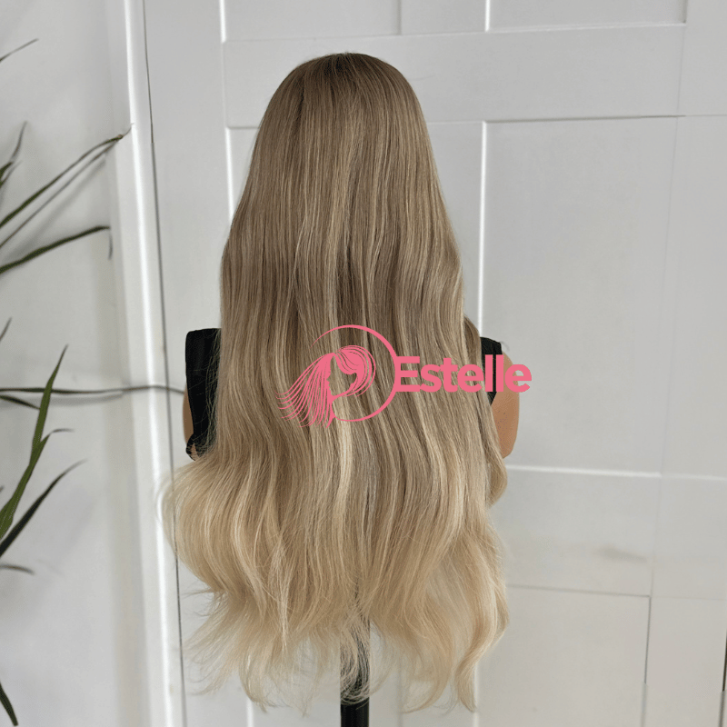 22  inches Rooted Light  Blonde Balayage  Lace Front  Human Hair Wig-RICHIE - estellewigsandmore.co.uk
