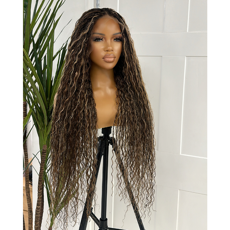 Brown dreads wig best sale