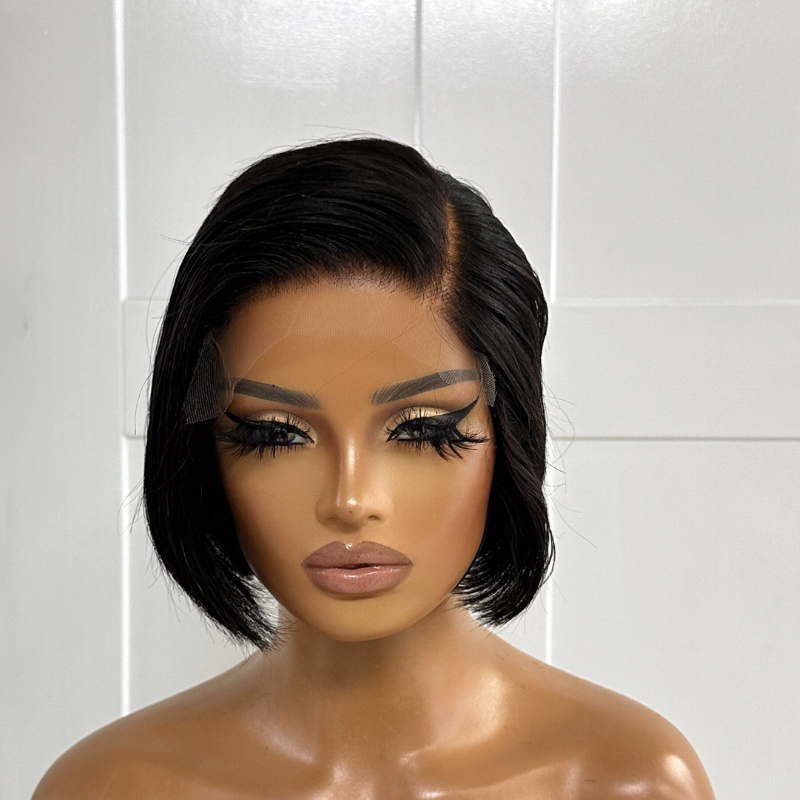 Synthetic human hair lace online front wig