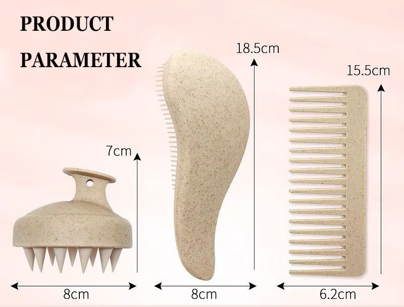 Detangler Hair Brush &amp; Scalp Massager Brush Set - estellewigsandmore.co.uk Hair Accessories