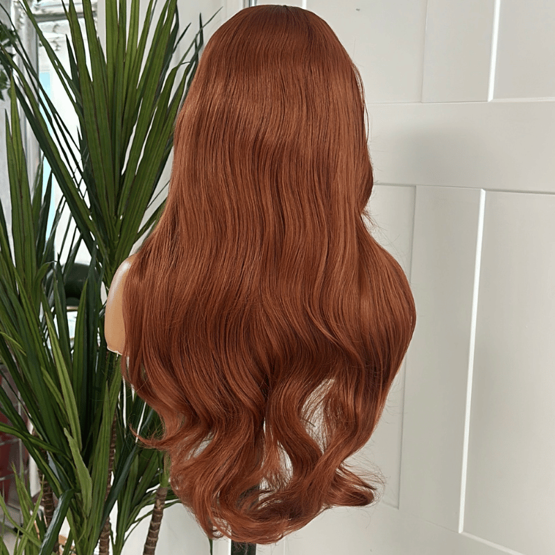 24 Inch Auburn Lace Front Wig | Heat Safe Synthetic Fibre-Ember - estellewigsandmore.co.uk SYNTHETIC WIG